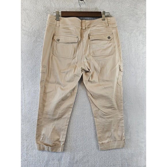 White House Black Market Pants Womens 8 Crop Leg Cargo Stretch Casual Pockets - Picture 7 of 16